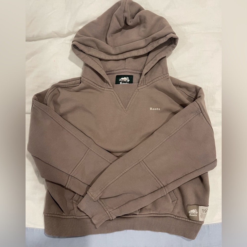 ROOTS CANADA NEUTRAL HOODED SWEATSHIRT SIZE WOMENS SMALL